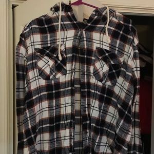 Flannel w/attachable hoodie